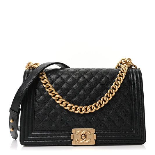 Caviar Quilted New Medium Boy Flap Black
