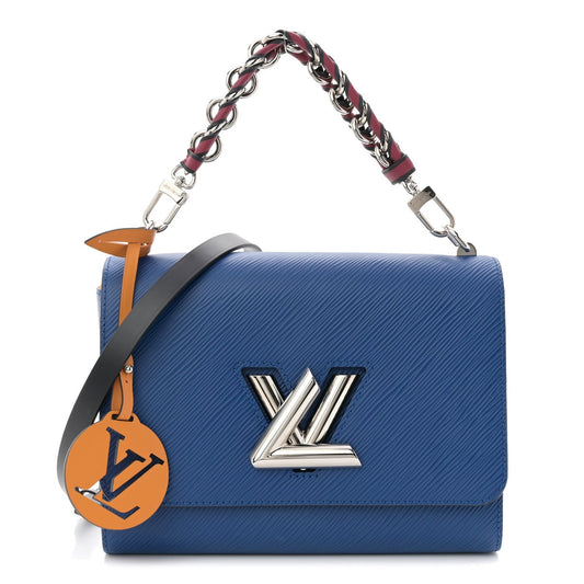 Epi Twist Braided Strap Shoulder Bag MM Bleu Roi