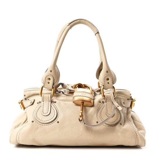 Calfskin Medium Paddington Satchel Beige