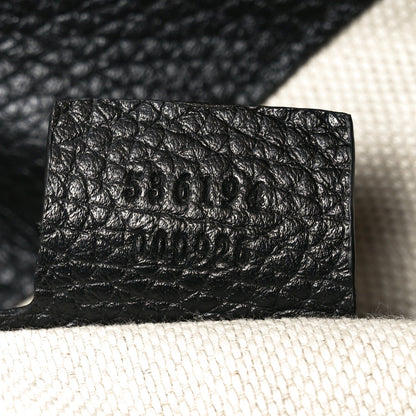 Pebbled Calfskin Large Soho Hobo Black