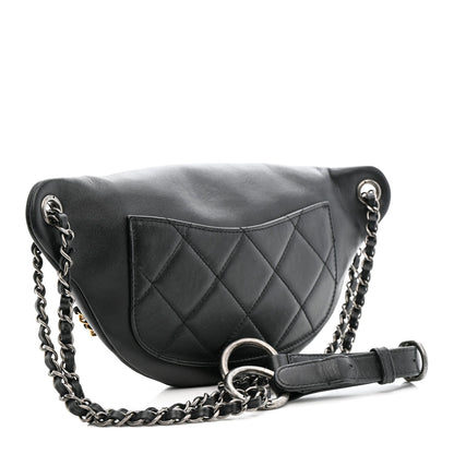 Calfskin Chain 20s Signe Waist Bag Black