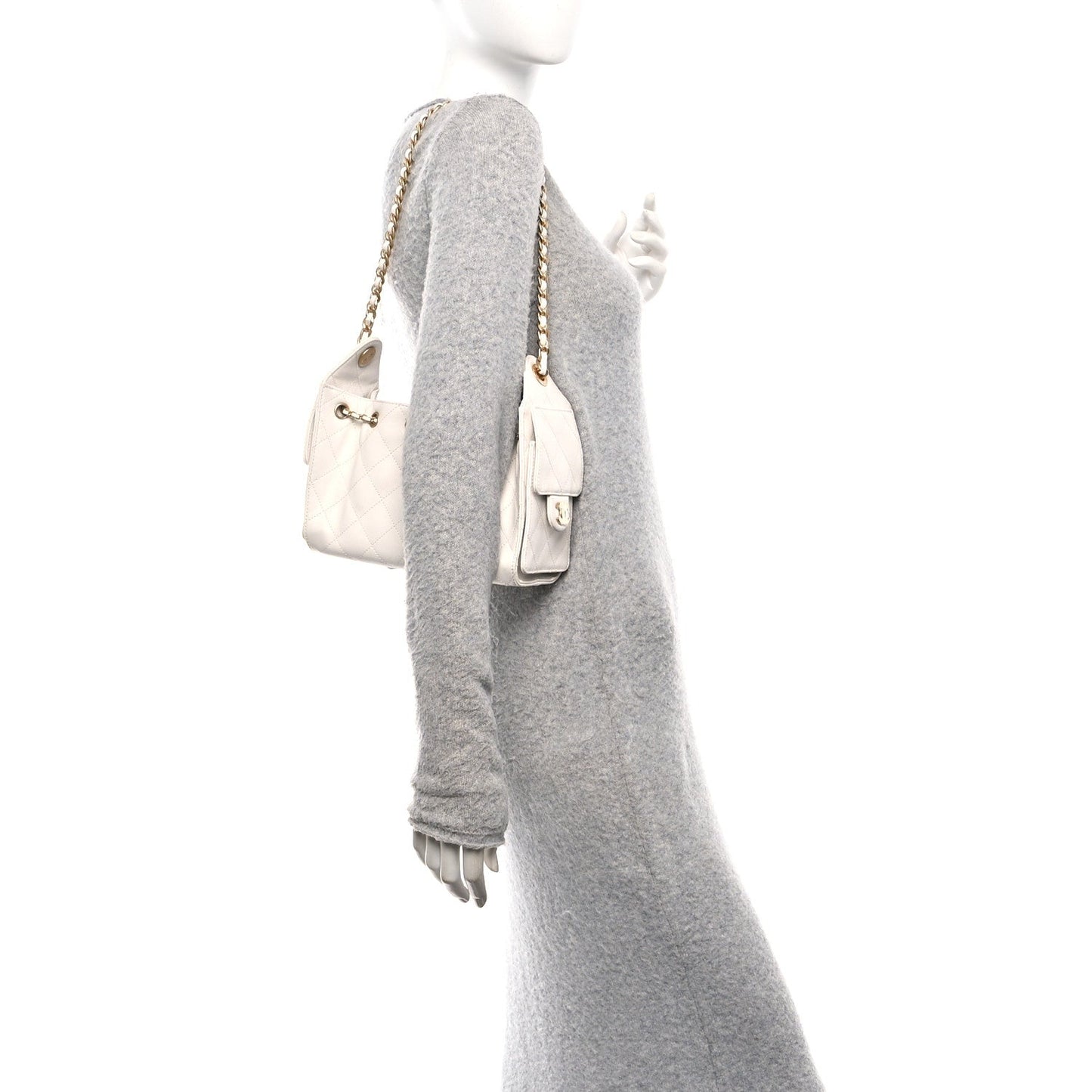 Caviar Quilted Mini Chanel 25 Handbag White