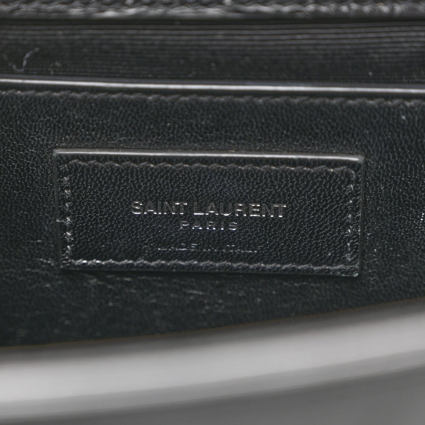 Calfskin Crocodile Embossed Medium Classic Monogram Kate Tassel Satchel Black