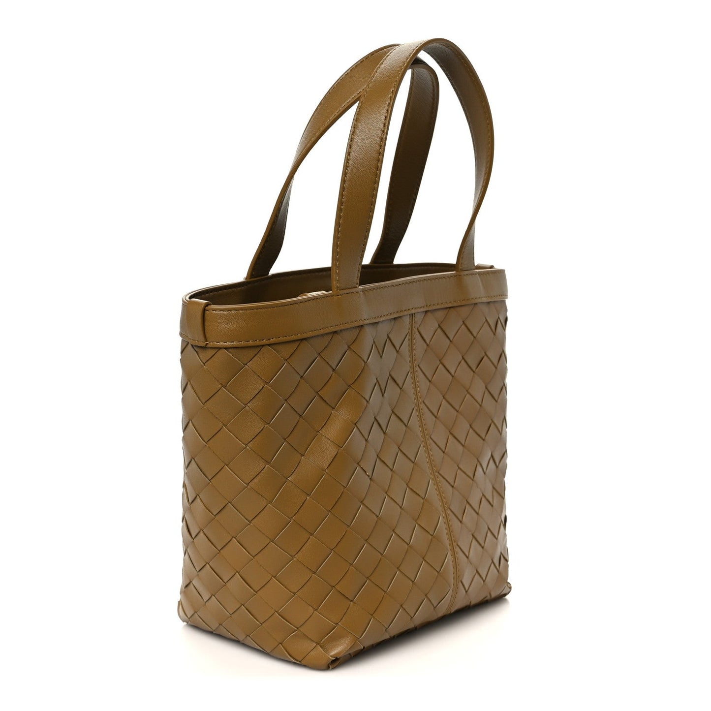 Nappa Intrecciato Small Flip Flap Tote Acorn