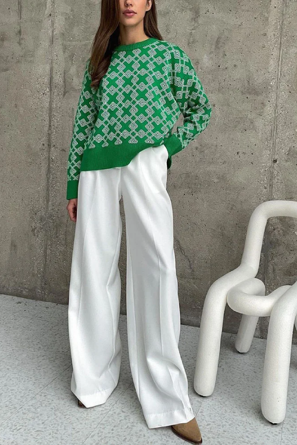 Suéter jacquard chic y de tendencia 