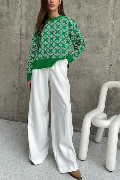 Suéter jacquard chic y de tendencia 