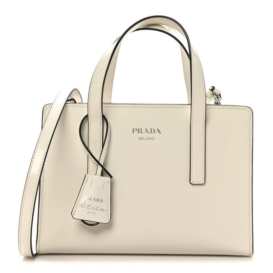 Spazzolato Mini Re-Edition 1995 Double Handle Handbag White