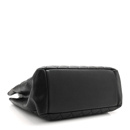 Caviar Quilted Grand Shopping Tote GST Black