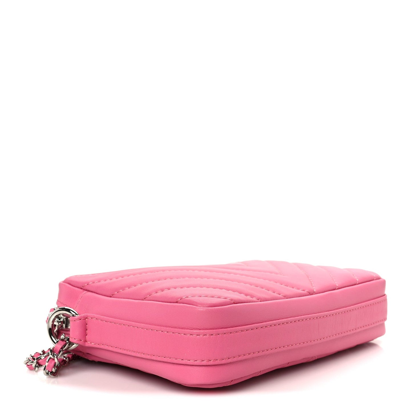 Lambskin Chevron Quilted Small Promenade Camera Case Pink
