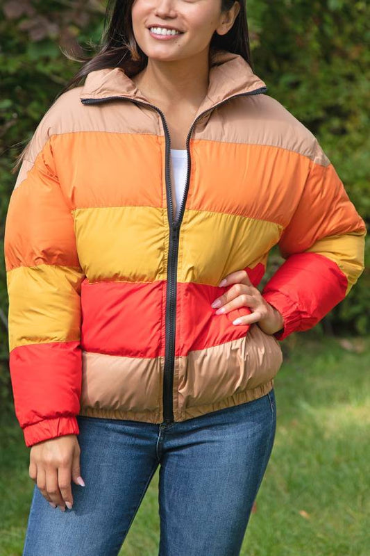 Chaqueta acolchada con bloques de color Morning Sun