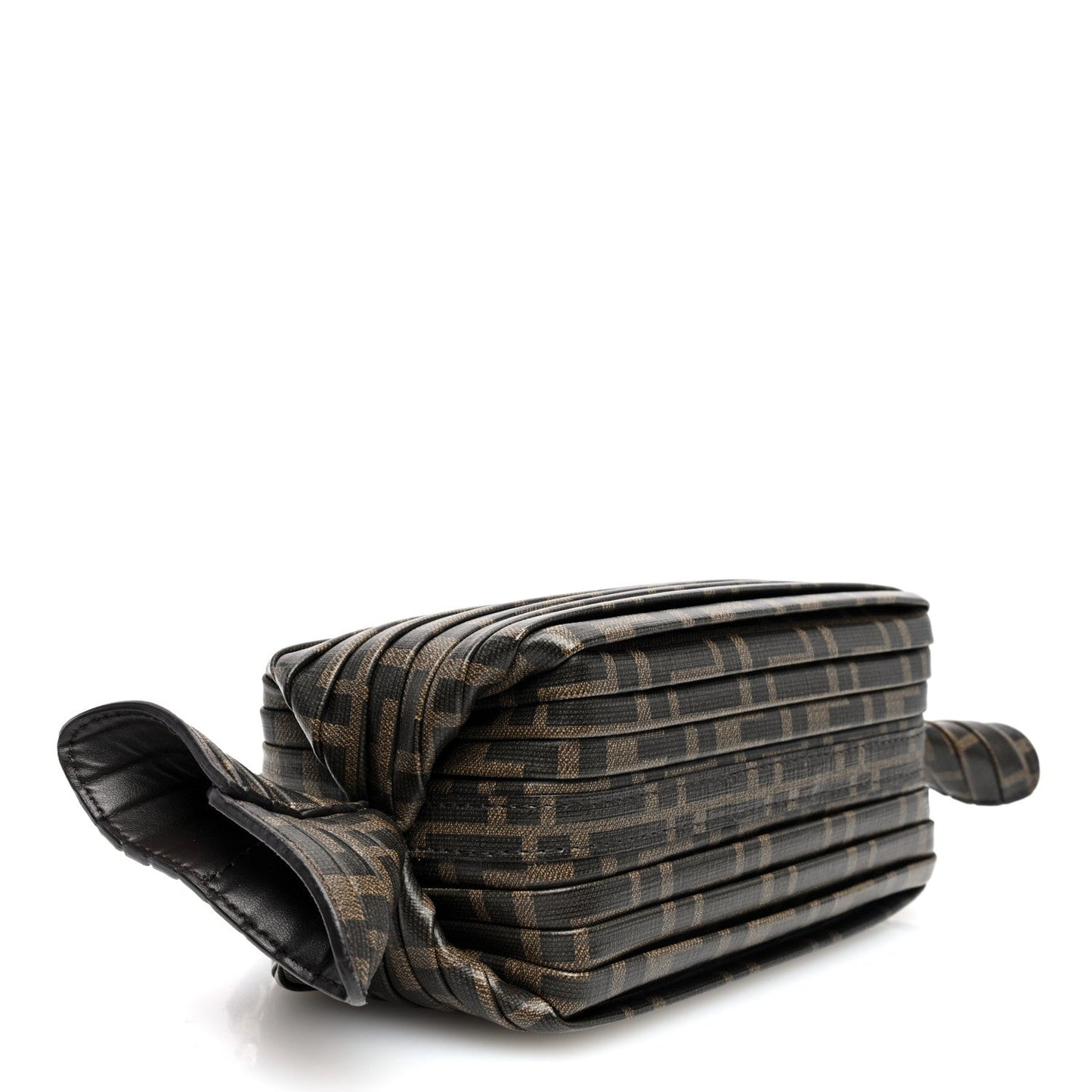 Glazed Fabric FF Pleated Candy Bag Brown