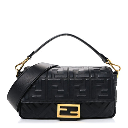 Nappa FF 1974 Embossed Baguette Black