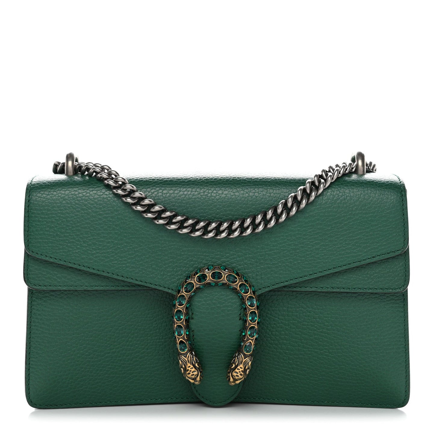 Pebbled Calfskin Small Dionysus Shoulder Bag Emerald