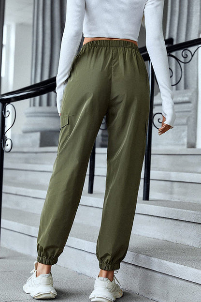 Pantalones cargo casuales multicolores, pantalones ajustados con múltiples bolsillos
