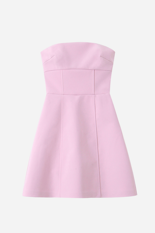 Vestido corto Truda con lazo grande y corte A 