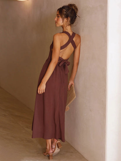 Birthday Maxi Dress Sleeveless Casual Layered Long Dress