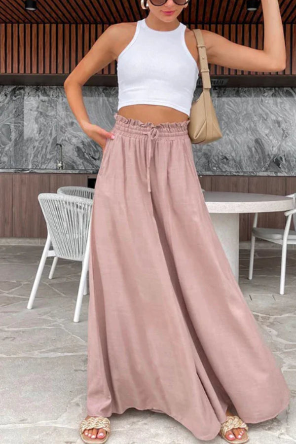 PANTALONES DE LINO DE PIERNA ANCHA ON MY HEART - 4 COLORES 