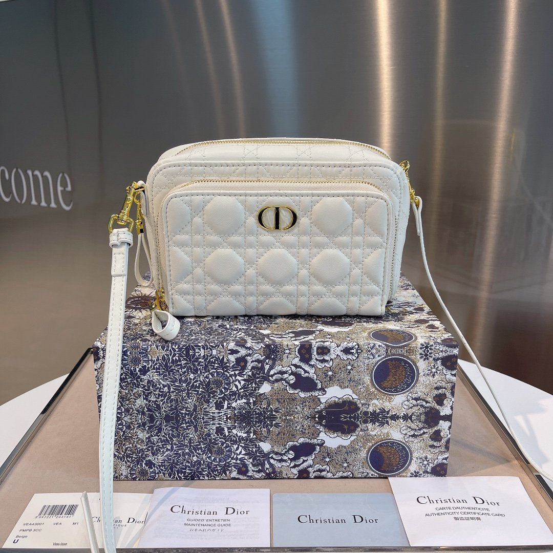 Dior Caro Double Pouch Beige