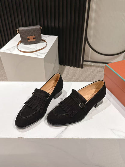 LP Pennan Fringe Black Suede 564803