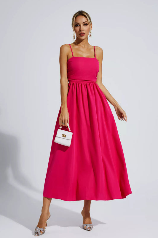Kyla Rose Red Slip Vacation Maxi Dress