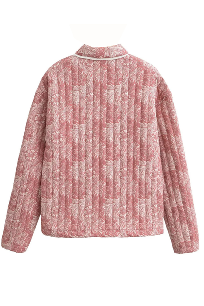 Chaqueta acolchada de algodón de manga larga con estampado versátil y suelta a la moda 