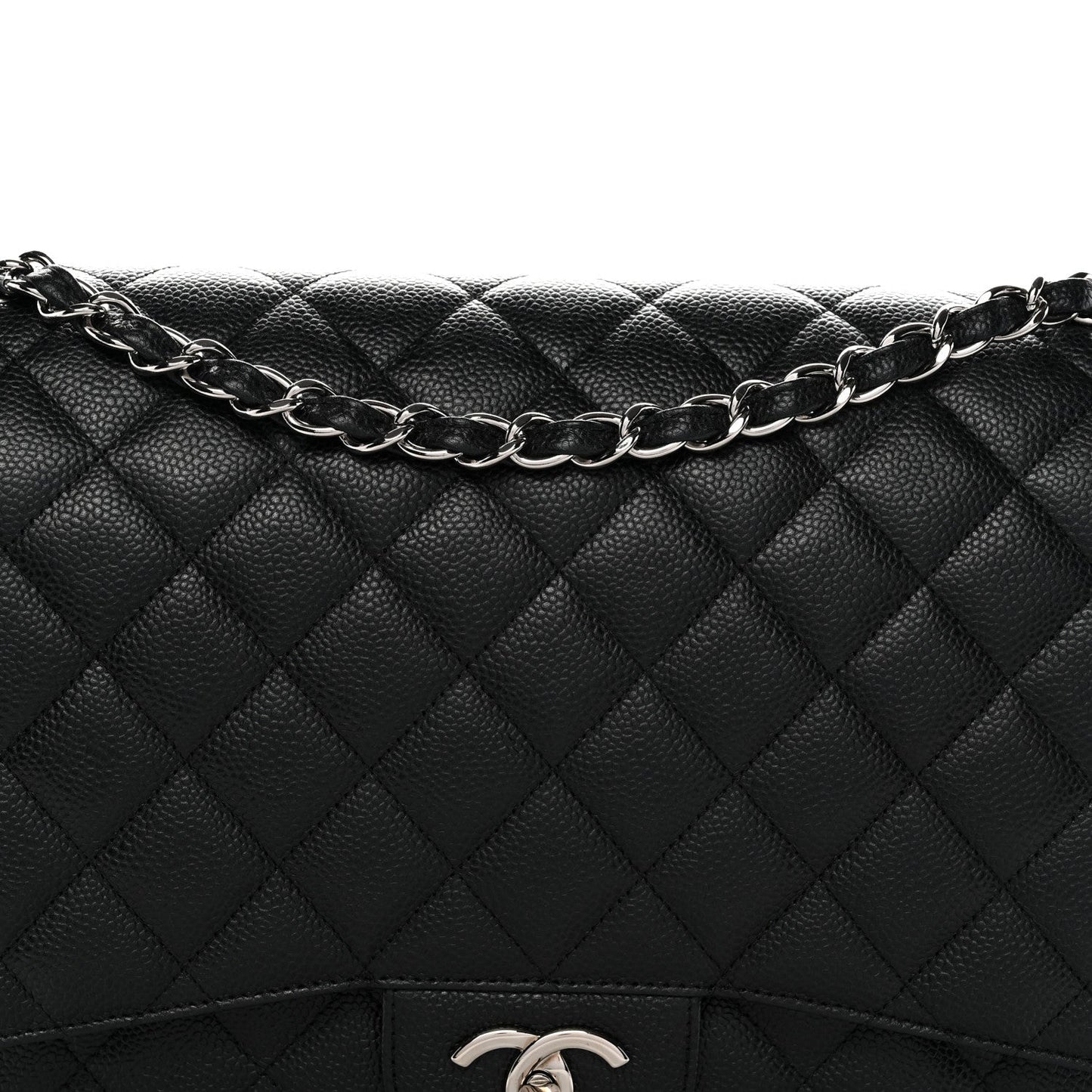 Caviar Quilted Maxi Double Flap Black