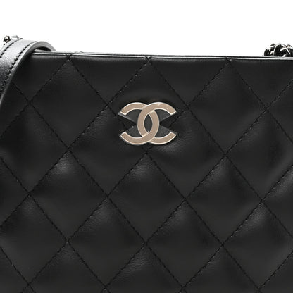 Lambskin Quilted Uniform Crossbody Bag Black