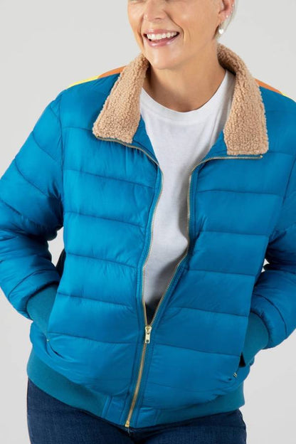 Chaqueta aislante de rayas retro Chasing Rainbows