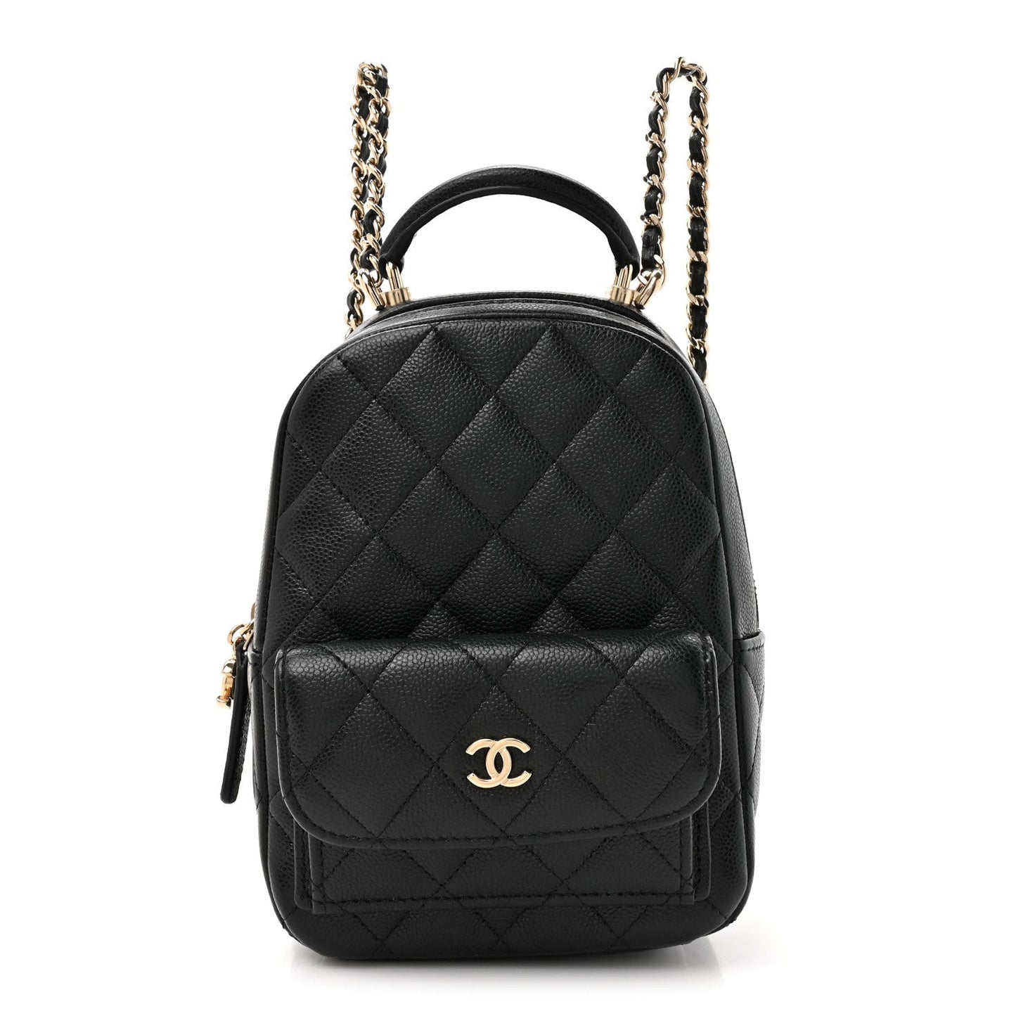 Caviar Quilted CC Mini Classic Backpack Black