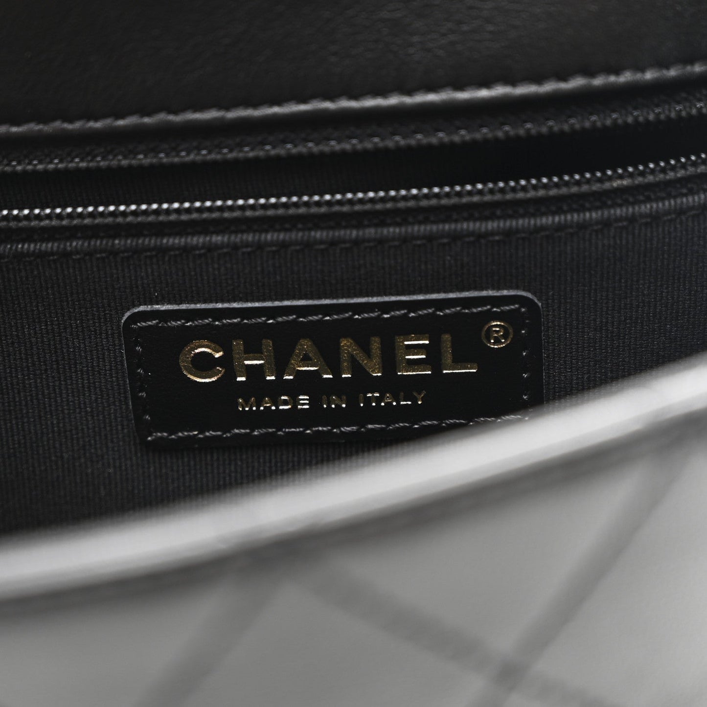 Calfskin Stitched Chain Flap Black