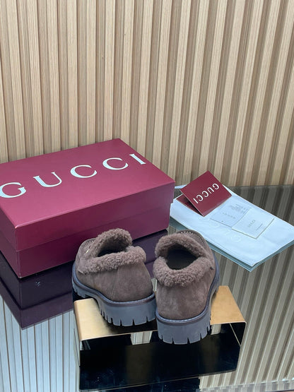 Gucci 2025 Horsebit Loafer Brown Suede Wool 563045