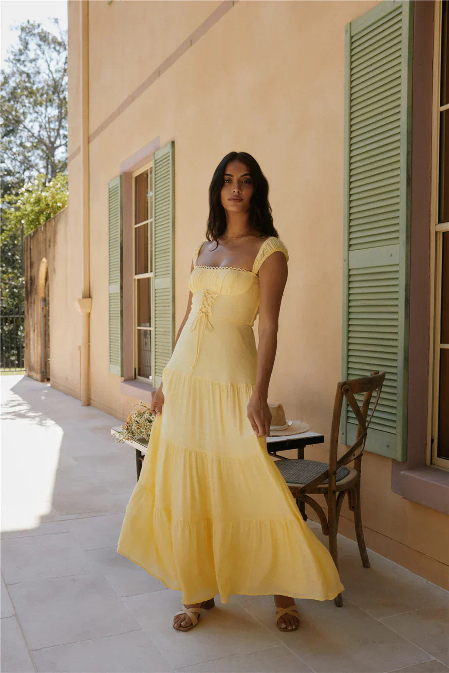 Crystal Waters Maxi Dress Yellow