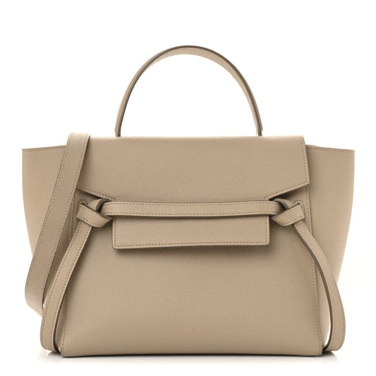Grained Calfskin Micro Belt Bag Light Taupe