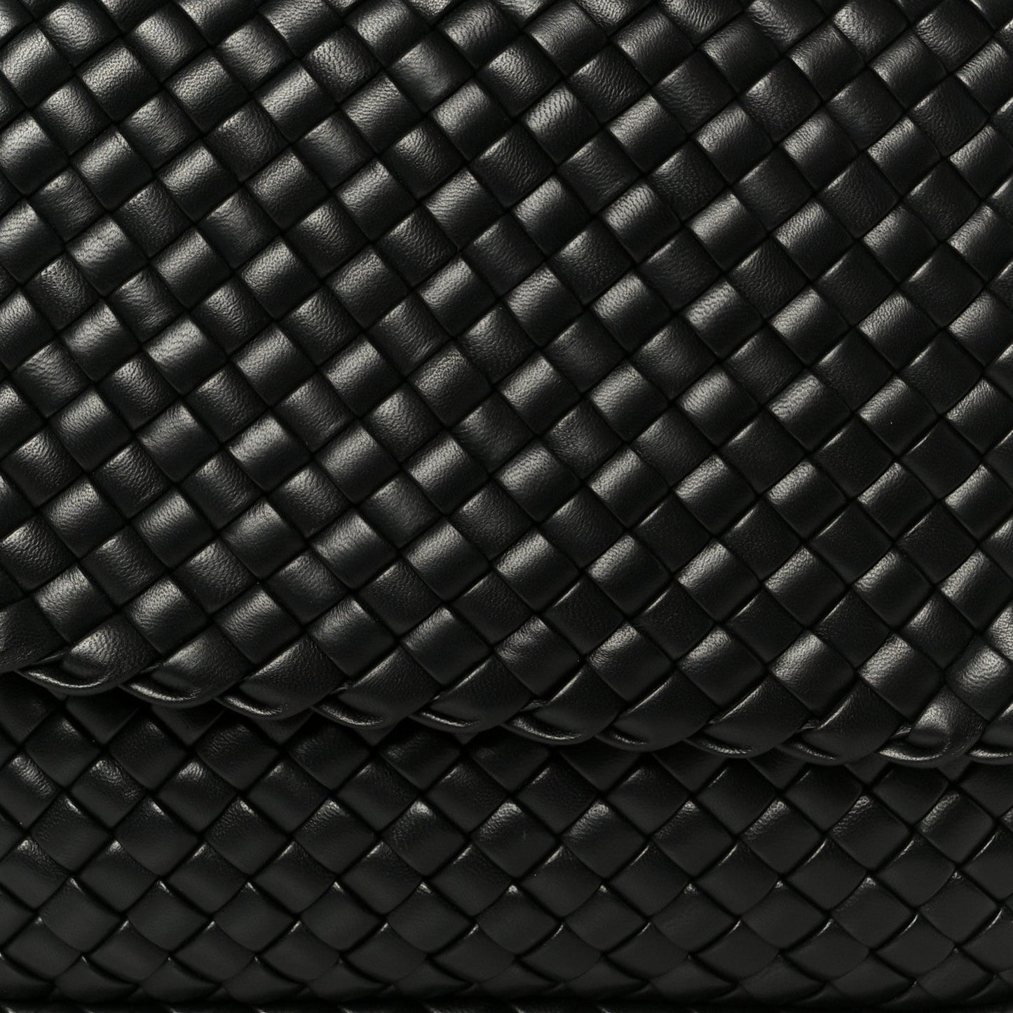 Nappa Intrecciato Small Cobble Messenger Bag Black