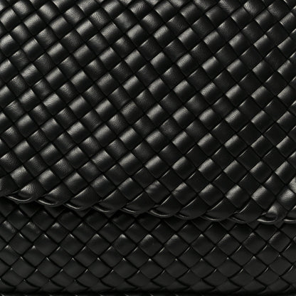 Nappa Intrecciato Small Cobble Messenger Bag Black
