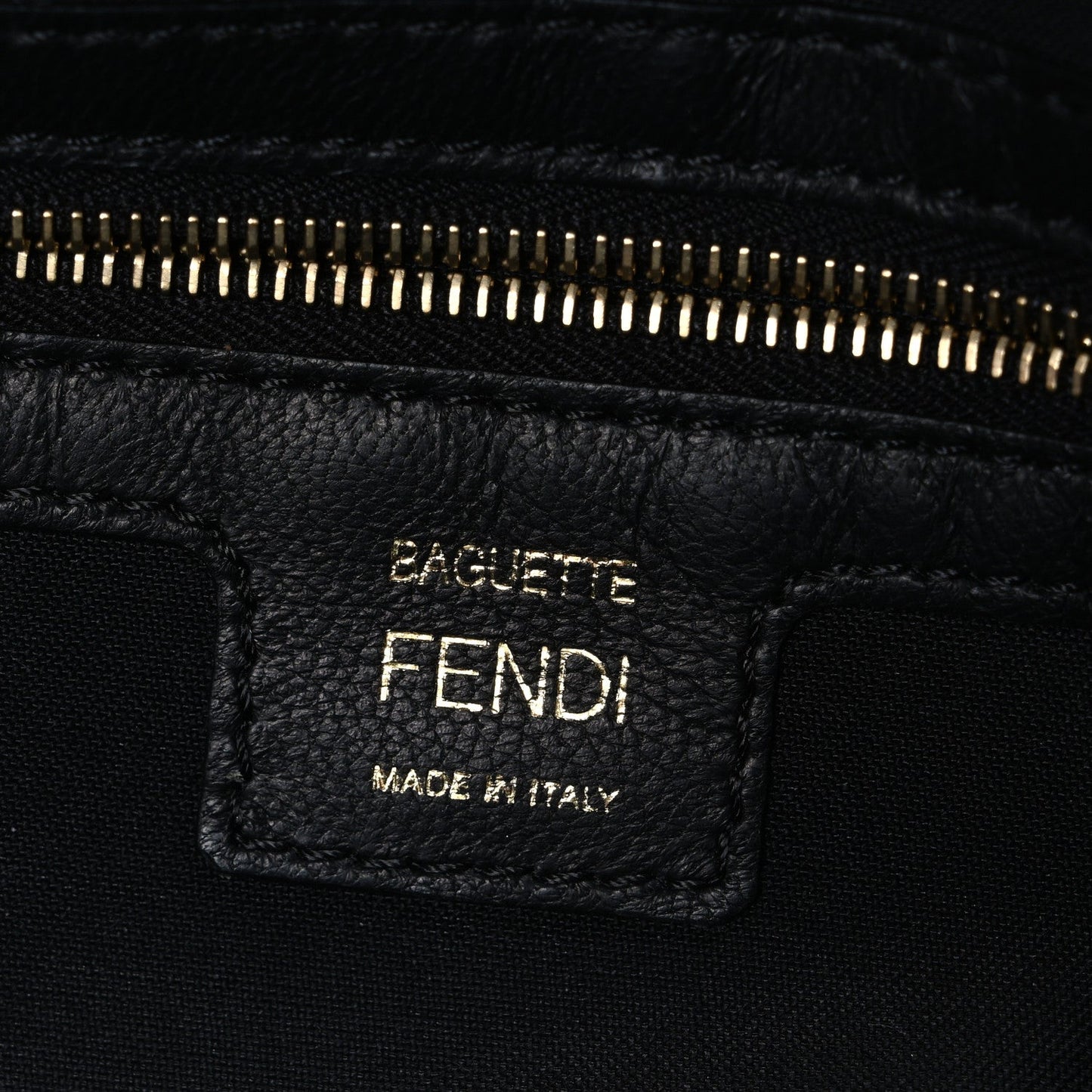 Nappa FF 1974 Embossed Baguette Black