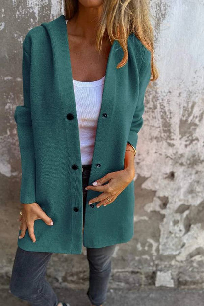 Abrigo casual de color liso para mujer