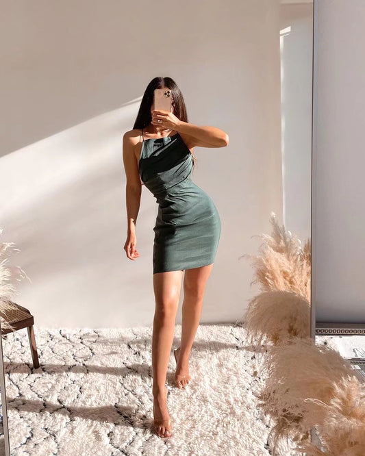 Vestido plisado sin mangas de lino y algodón para mujer de otoño