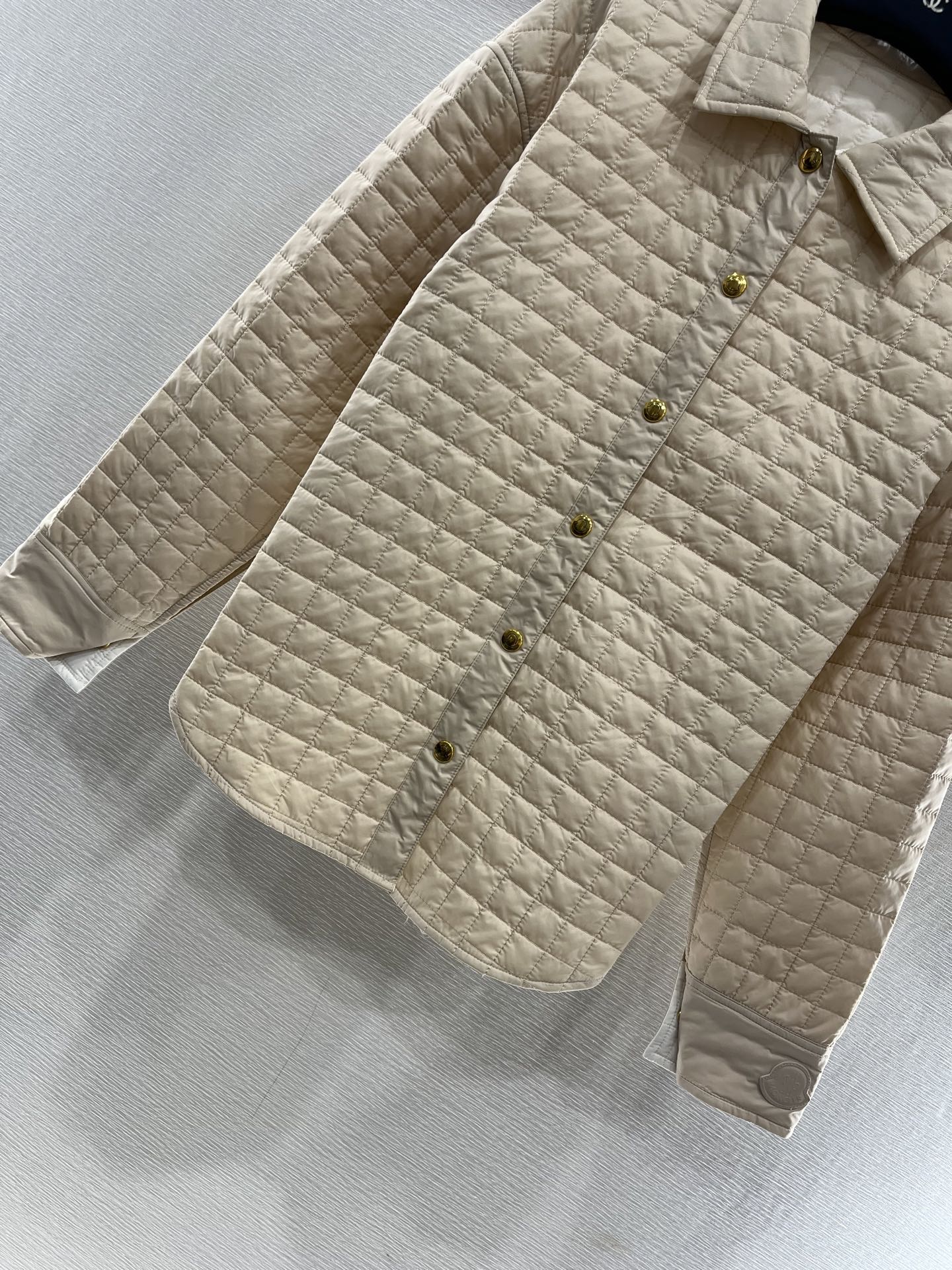 Moncle 25 Lapel Paid Padded Jacket Beige Polyester 286783