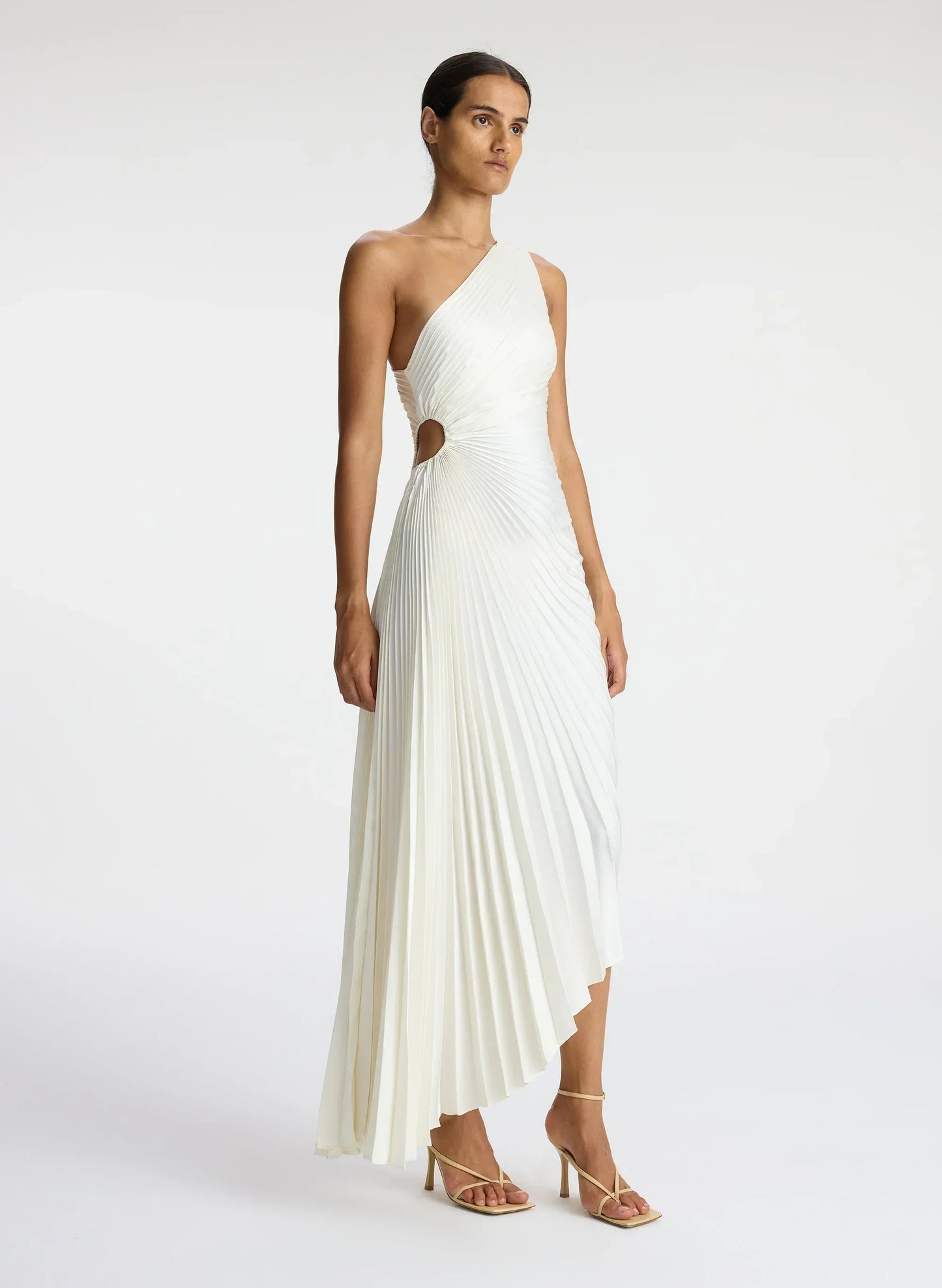 Delfina Satin Pleated Dress