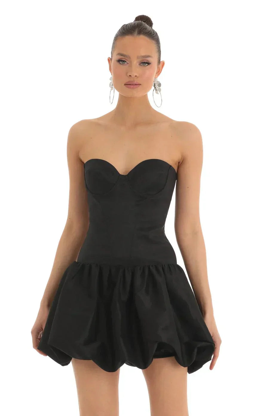 Corset Bubble Dress in Black – Holyprettygal