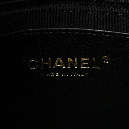 Lambskin Quilted Small CC Links Flap Black