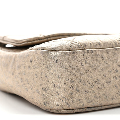 Distressed Metallic Lambskin Quilted Le Marais Ligne Flap Gold