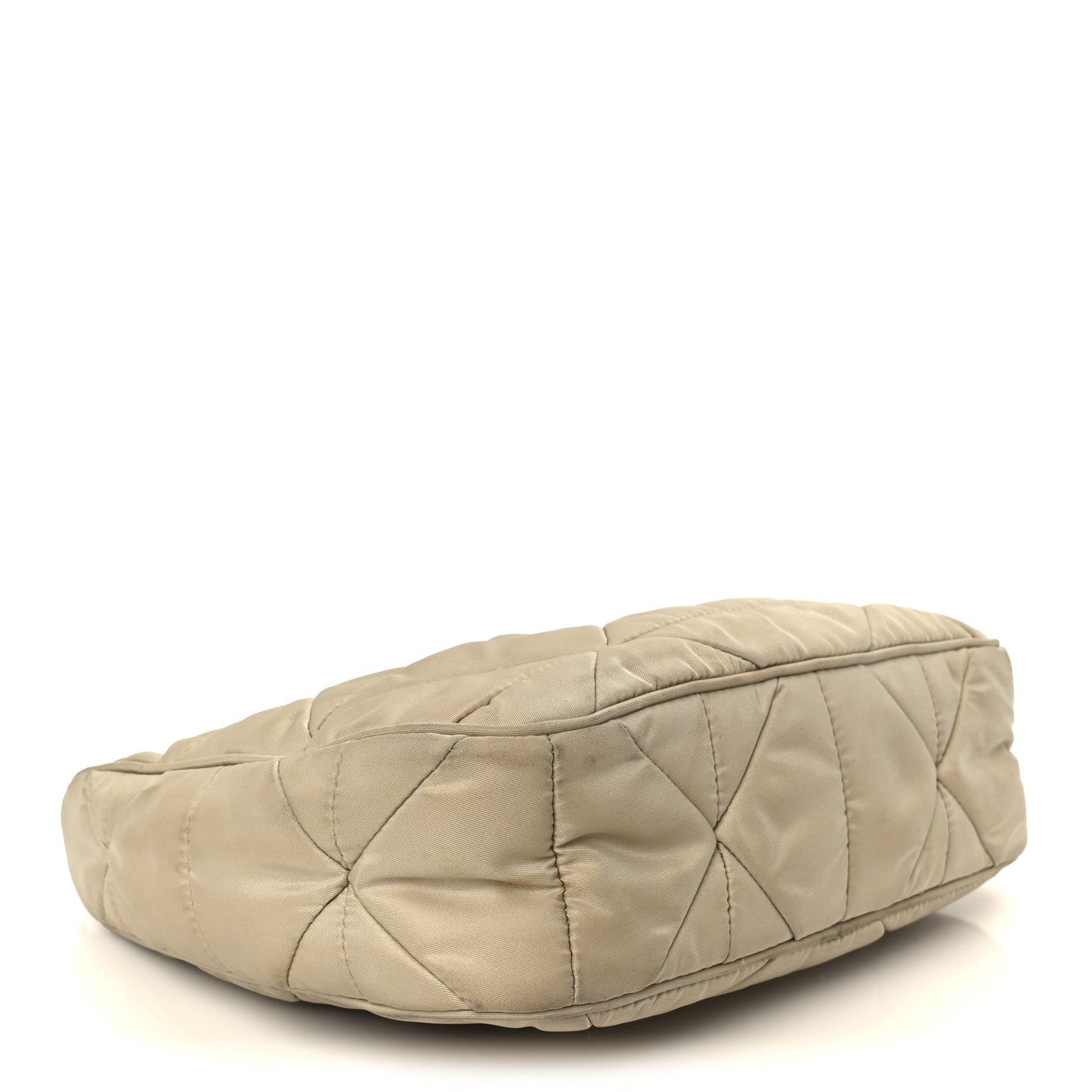 Re-Nylon Triangle Quilted Padded Patchwork System Shoulder Bag Deserto