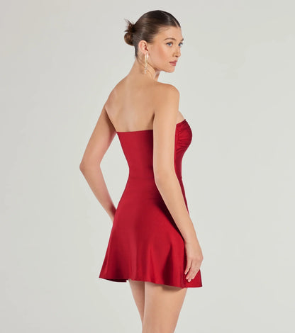 So Your Vibe Strapless A-line Mini Dress