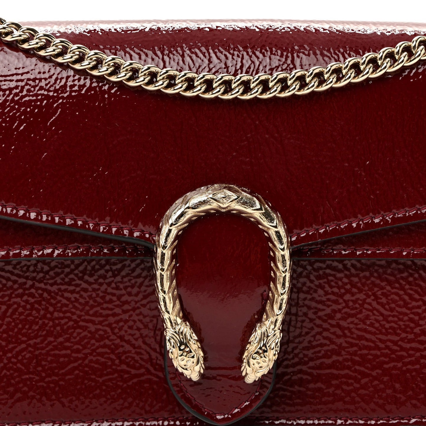 Crinkled Patent Mini Dionysus Shoulder Bag Rosso Ancora Red