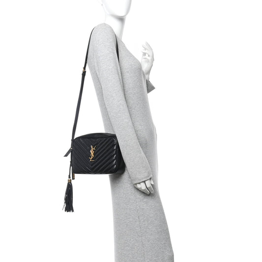Calfskin Matelasse Monogram Lou Camera Bag Black