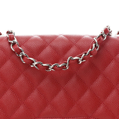 Caviar Quilted Jumbo Single Flap Red
