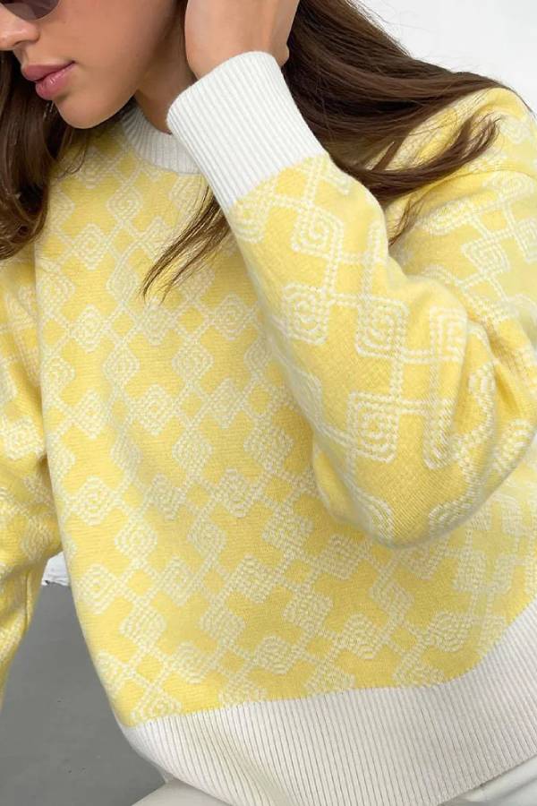 Suéter jacquard chic y de tendencia 