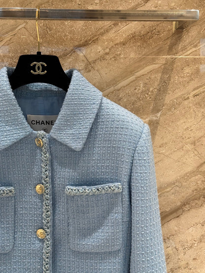 CC 25B Vest Jacket Navy Blue Wool Tweed